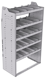 21-3863-5 Profiled back shelf unit 36"Wide x 18.5"Deep x 63"High with 5 shelves