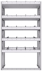 21-3863-5 Profiled back shelf unit 36"Wide x 18.5"Deep x 63"High with 5 shelves