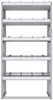 21-3872-5 Profiled back shelf unit 36"Wide x 18.5"Deep x 72"High with 5 shelves