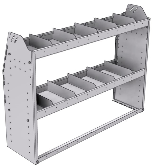 21-4336-2 Profiled back shelf unit 48"Wide x 13.5"Deep x 36"High with 2 shelves