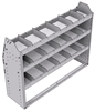 21-4336-3 Profiled back shelf unit 48"Wide x 13.5"Deep x 36"High with 3 shelves