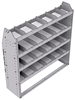 21-4348-4 Profiled back shelf unit 48"Wide x 13.5"Deep x 48"High with 4 shelves
