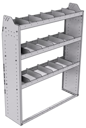 21-4358-3 Profiled back shelf unit 48"Wide x 13.5"Deep x 58"High with 3 shelves