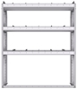 21-4358-3 Profiled back shelf unit 48"Wide x 13.5"Deep x 58"High with 3 shelves