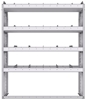 21-4358-4 Profiled back shelf unit 48"Wide x 13.5"Deep x 58"High with 4 shelves