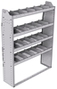 21-4363-4 Profiled back shelf unit 48"Wide x 13.5"Deep x 63"High with 4 shelves