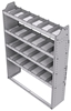 21-4363-4 Profiled back shelf unit 48"Wide x 13.5"Deep x 63"High with 4 shelves