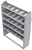 21-4363-5 Profiled back shelf unit 48"Wide x 13.5"Deep x 63"High with 5 shelves