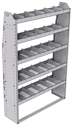 21-4372-5 Profiled back shelf unit 48"Wide x 13.5"Deep x 72"High with 5 shelves