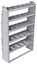 21-4372-5 Profiled back shelf unit 48"Wide x 13.5"Deep x 72"High with 5 shelves