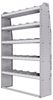 21-4372-5 Profiled back shelf unit 48"Wide x 13.5"Deep x 72"High with 5 shelves