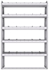 21-4372-5 Profiled back shelf unit 48"Wide x 13.5"Deep x 72"High with 5 shelves