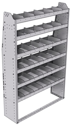 21-4372-6 Profiled back shelf unit 48"Wide x 13.5"Deep x 72"High with 6 shelves
