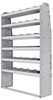 21-4372-6 Profiled back shelf unit 48"Wide x 13.5"Deep x 72"High with 6 shelves