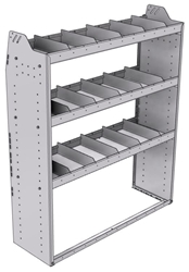 21-4558-3 Profiled back shelf unit 48"Wide x 15.5"Deep x 58"High with 3 shelves