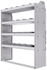21-4558-4 Profiled back shelf unit 48"Wide x 15.5"Deep x 58"High with 4 shelves