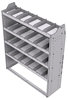 21-4558-4 Profiled back shelf unit 48"Wide x 15.5"Deep x 58"High with 4 shelves