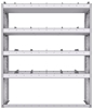 21-4558-4 Profiled back shelf unit 48"Wide x 15.5"Deep x 58"High with 4 shelves