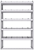 21-4572-5 Profiled back shelf unit 48"Wide x 15.5"Deep x 72"High with 5 shelves