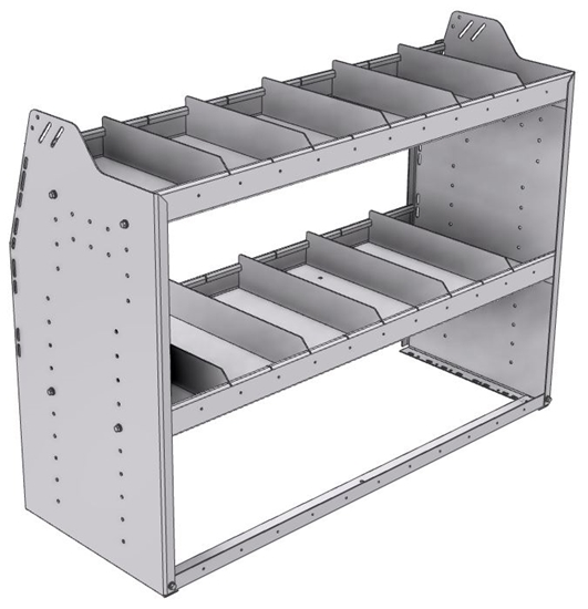 21-4836-2 Profiled back shelf unit 48"Wide x 18.5"Deep x 36"High with 2 shelves