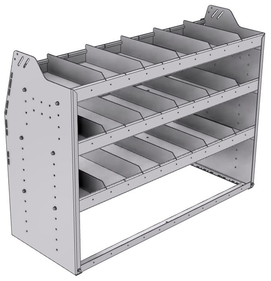 21-4836-3 Profiled back shelf unit 48"Wide x 18.5"Deep x 36"High with 3 shelves