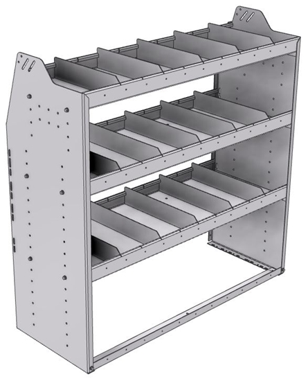 21-4848-3 Profiled back shelf unit 48"Wide x 18.5"Deep x 48"High with 3 shelves