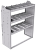 21-4858-3 Profiled back shelf unit 48"Wide x 18.5"Deep x 58"High with 3 shelves