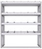 21-4858-4 Profiled back shelf unit 48"Wide x 18.5"Deep x 58"High with 4 shelves