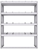 21-4863-4 Profiled back shelf unit 48"Wide x 18.5"Deep x 63"High with 4 shelves