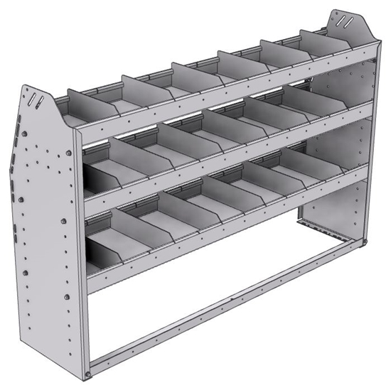 21-5336-3 Profiled back shelf unit 56"Wide x 13.5"Deep x 36"High with 3 shelves