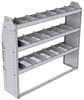 21-5348-3 Profiled back shelf unit 56"Wide x 13.5"Deep x 48"High with 3 shelves