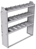 21-5358-3 Profiled back shelf unit 56"Wide x 13.5"Deep x 58"High with 3 shelves