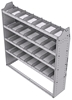 21-5358-4 Profiled back shelf unit 56"Wide x 13.5"Deep x 58"High with 4 shelves