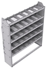 21-5363-5 Profiled back shelf unit 56"Wide x 13.5"Deep x 63"High with 5 shelves