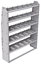21-5372-5 Profiled back shelf unit 56"Wide x 13.5"Deep x 72"High with 5 shelves