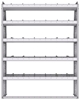 21-5372-5 Profiled back shelf unit 56"Wide x 13.5"Deep x 72"High with 5 shelves