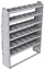 21-5372-6 Profiled back shelf unit 56"Wide x 13.5"Deep x 72"High with 6 shelves