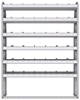 21-5372-6 Profiled back shelf unit 56"Wide x 13.5"Deep x 72"High with 6 shelves
