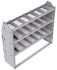 21-5548-3 Profiled back shelf unit 56"Wide x 15.5"Deep x 48"High with 3 shelves