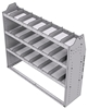 21-5548-3 Profiled back shelf unit 56"Wide x 15.5"Deep x 48"High with 3 shelves