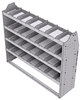 21-5548-4 Profiled back shelf unit 56"Wide x 15.5"Deep x 48"High with 4 shelves