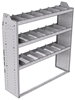 21-5558-3 Profiled back shelf unit 56"Wide x 15.5"Deep x 58"High with 3 shelves