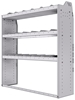 21-5558-3 Profiled back shelf unit 56"Wide x 15.5"Deep x 58"High with 3 shelves