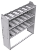 21-5558-3 Profiled back shelf unit 56"Wide x 15.5"Deep x 58"High with 3 shelves