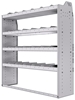 21-5558-4 Profiled back shelf unit 56"Wide x 15.5"Deep x 58"High with 4 shelves