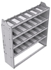21-5558-4 Profiled back shelf unit 56"Wide x 15.5"Deep x 58"High with 4 shelves
