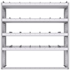 21-5558-4 Profiled back shelf unit 56"Wide x 15.5"Deep x 58"High with 4 shelves