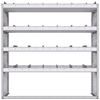 21-5558-4 Profiled back shelf unit 56"Wide x 15.5"Deep x 58"High with 4 shelves