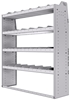 21-5563-4 Profiled back shelf unit 56"Wide x 15.5"Deep x 63"High with 4 shelves