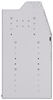 21-5836-3 Profiled back shelf unit 56"Wide x 18.5"Deep x 36"High with 3 shelves